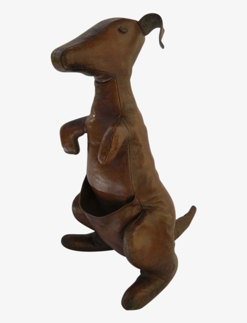 Original Vintage Leather Kangaroo - Statue, transparent png