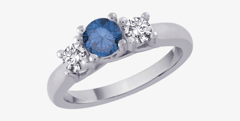 Center Blue Diamond - Ring, transparent png