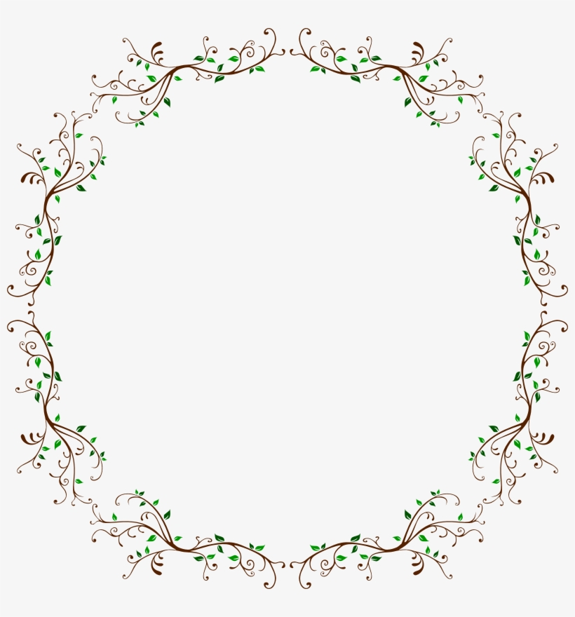 Leafy Frame - Circle, transparent png