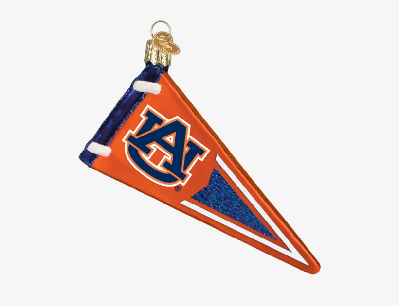 Auburn Tigers Pennant Glass Christmas Ornament - Auburn University, transparent png