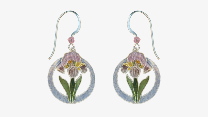 Bearded Iris Round Earrings Copy - Earrings, transparent png