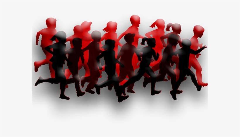 Group Of Kids Running - Crowd, transparent png