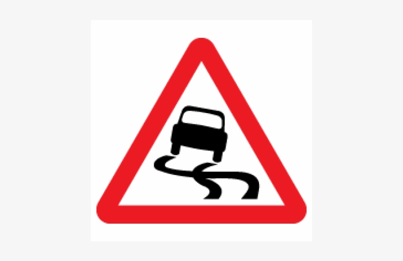 Warning Sign - Road Sign Slippery Road, transparent png