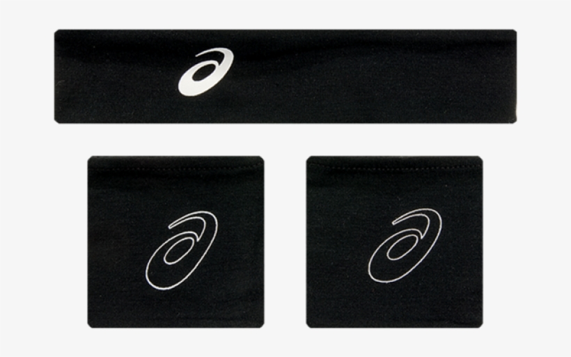 Asics Seco Headband & Wristband Set Black - Label, transparent png