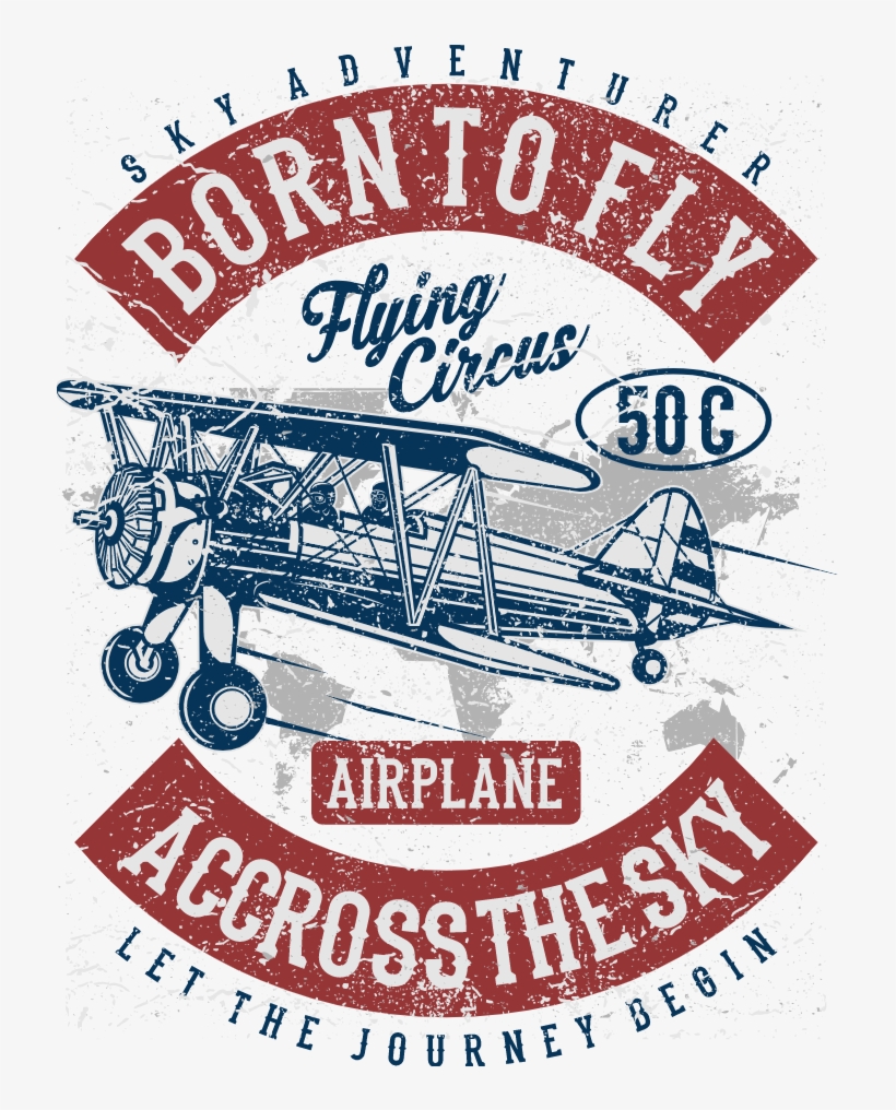 Biplane On Sky - Label, transparent png