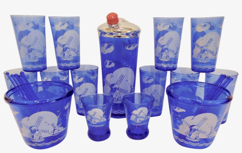 Hazel Atlas Sportsman Series Windmill Ritz Blue Bar - Pint Glass, transparent png