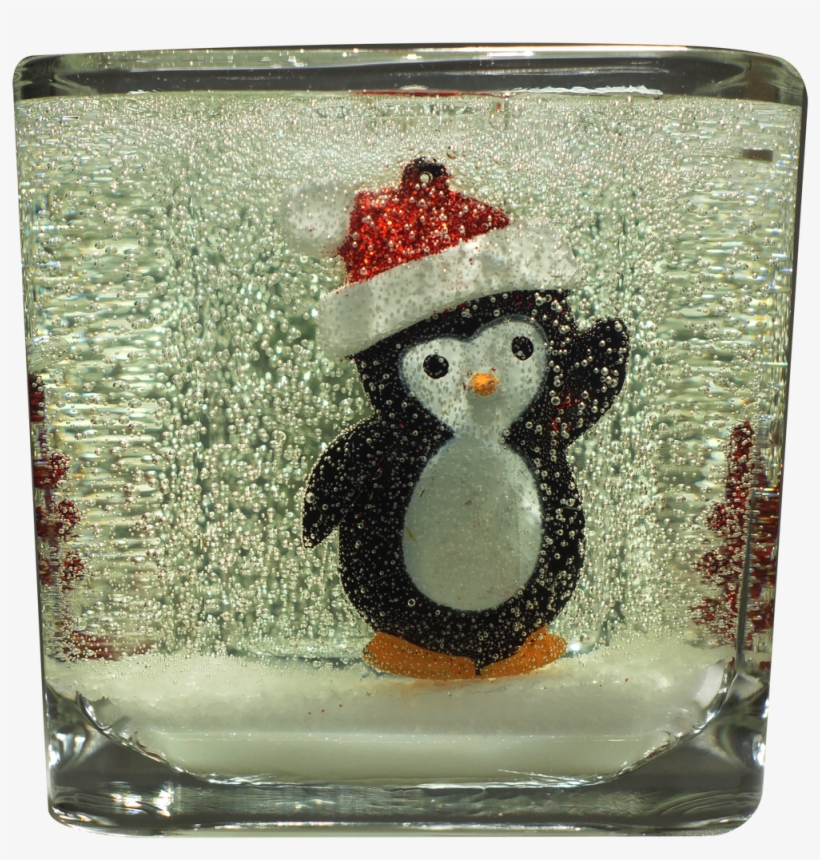 Holiday Candle Is A Medium Cube With A Cute Penguin - Adã©lie Penguin, transparent png