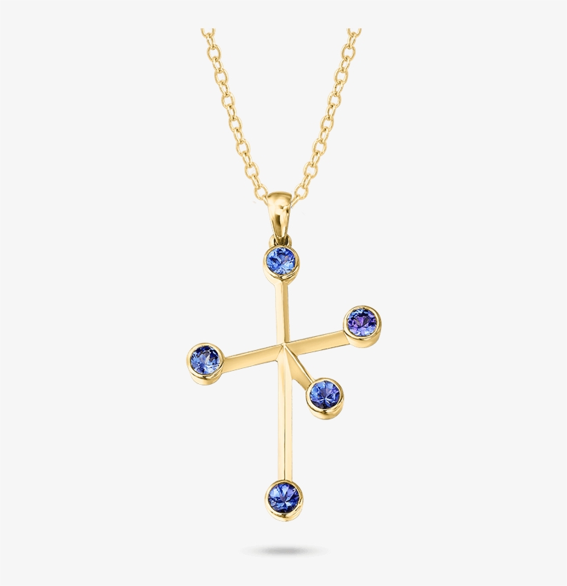 Southern Cross Tube Set Tanzanite Yellow Gold Pendant - Locket, transparent png