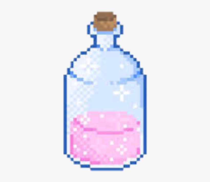 Pink Sticker - Pixel Heart Bottle, transparent png