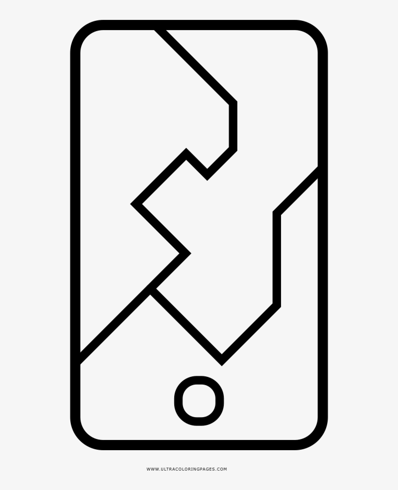 Broken Phone Coloring Page - Line Art, transparent png
