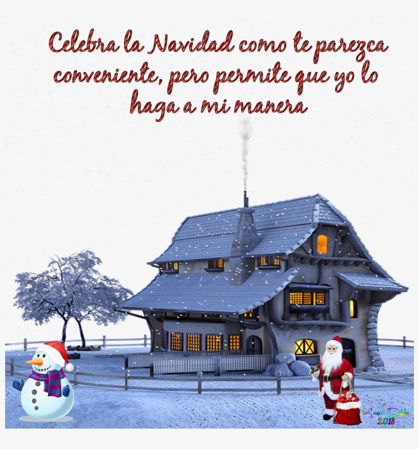 Frase Fondo Transparente - Cabin In The Woods With Snow Png, transparent png