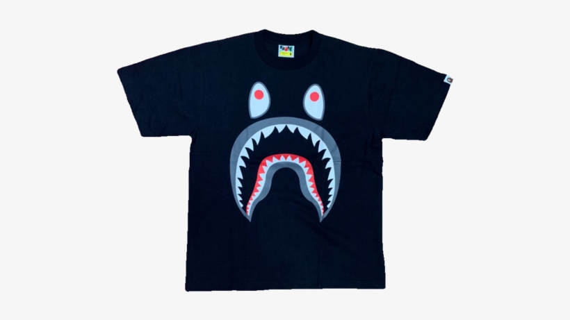 A Bathing Ape Shark Ponr Tee - Bathing Ape Black Tee Shark, transparent png