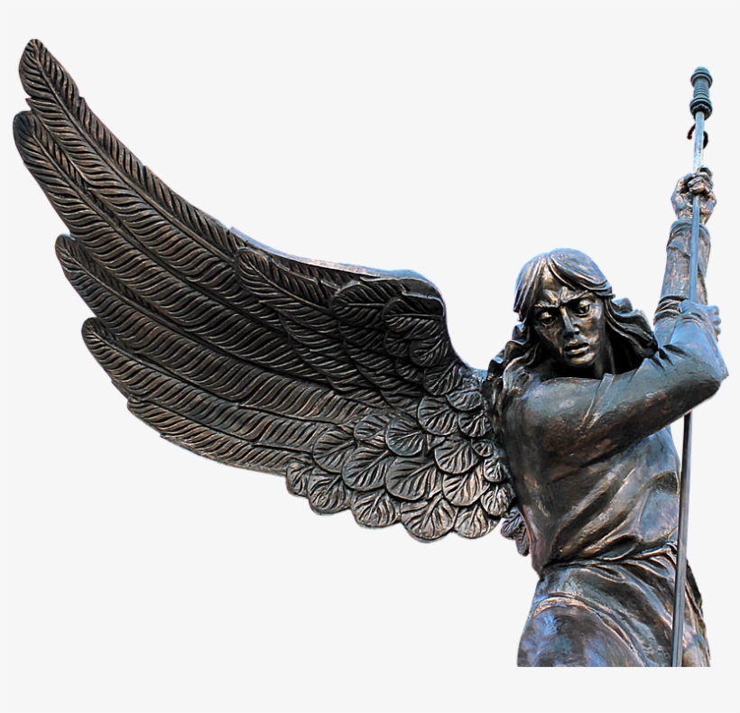 Angel, Wing, Spear, Bronze, Mystical, Female, Woman - Angel, transparent png
