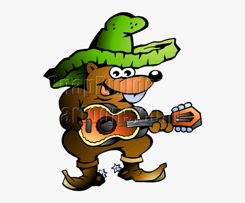 Wallaby Guitar-600x600 - Mole Playing A Guitar, transparent png