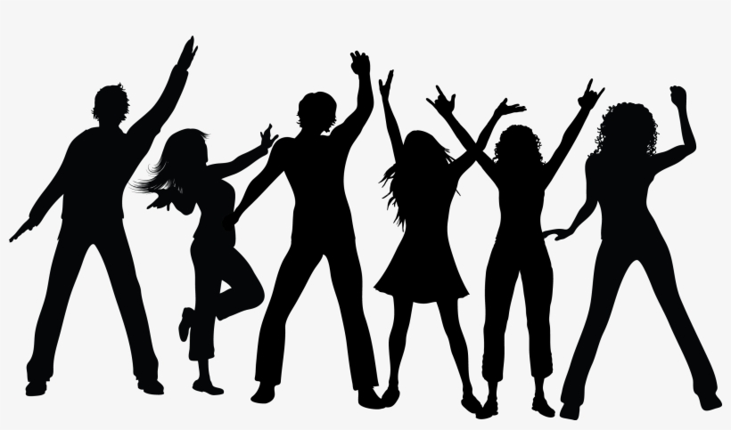 Group Black Silhouette - Crowds Of People, transparent png