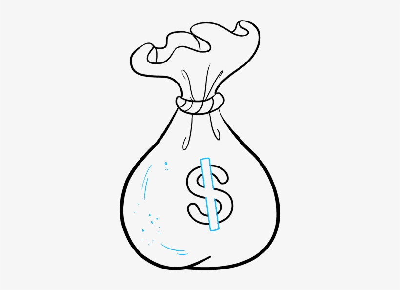 How To Draw Cartoon Money - Line Art, transparent png