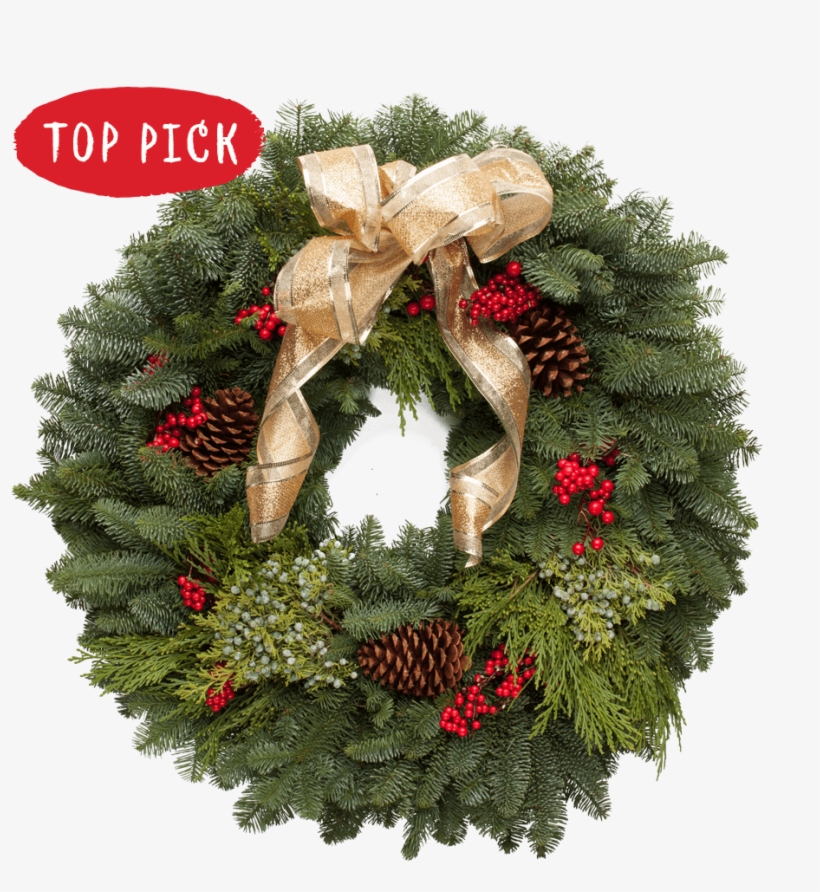 100% Fresh Christmas Wreaths - Oregon Wreath, transparent png