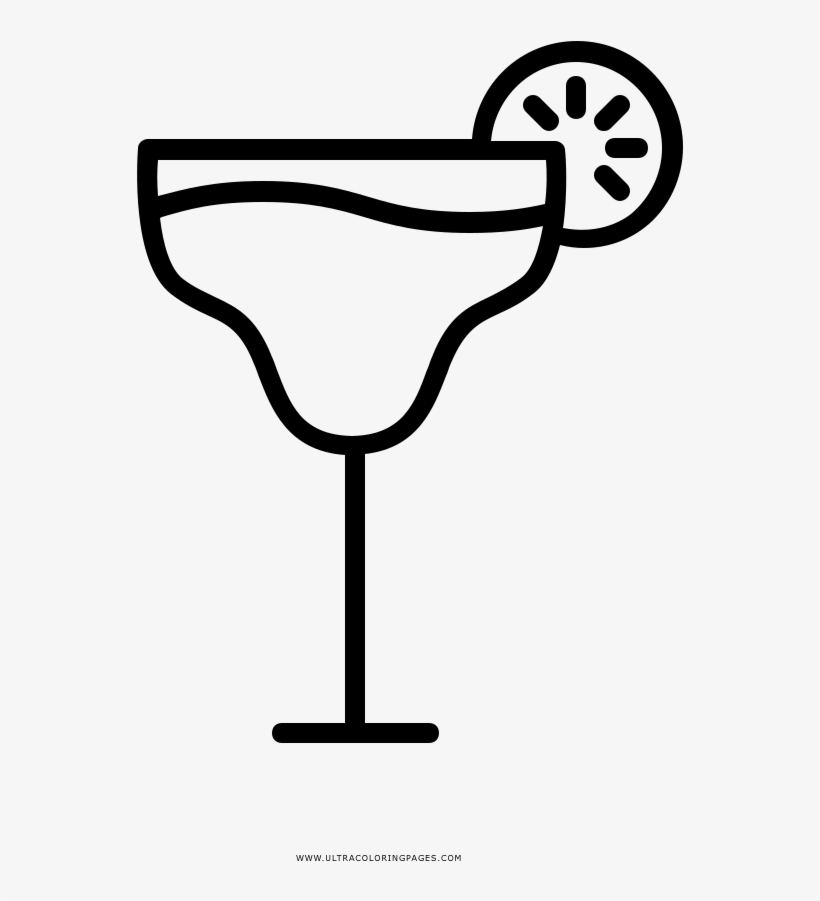 Margarita Coloring Page - Pina Colada Black And White, transparent png