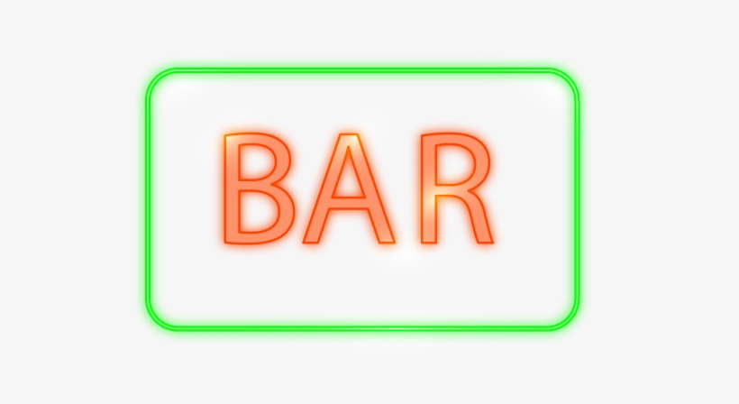 Bar Neon Sign - Orange, transparent png
