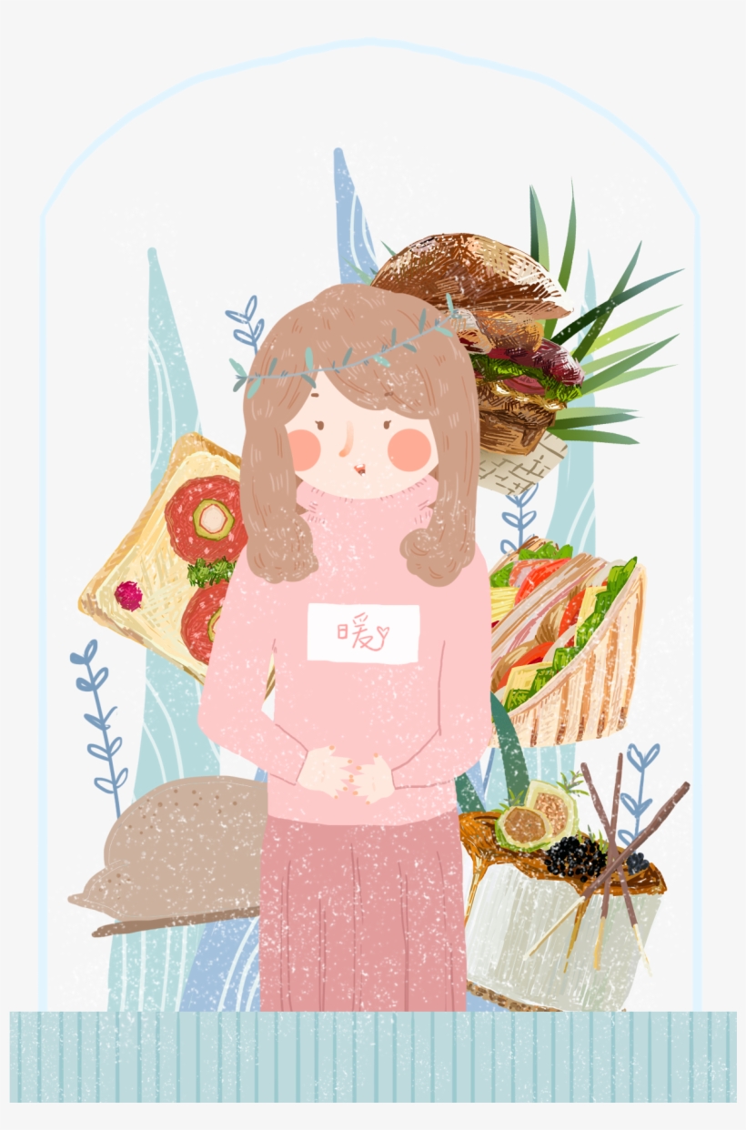 Dibujados A Mano Comida Bola De Cristal Niña Png Y - 再见 2018, transparent png