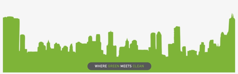 Image Of A Green City Skyline Silhouette With A Grey - Skyline, transparent png