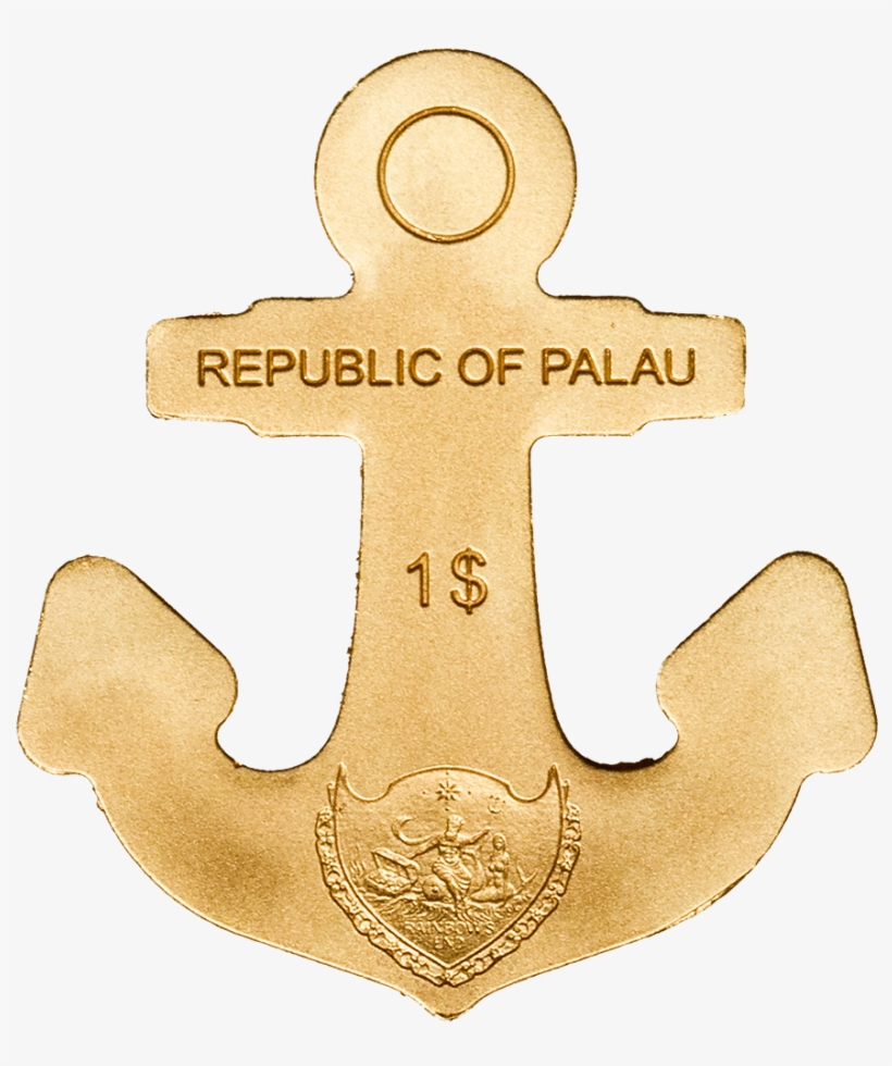 Golden Anchor - Cross, transparent png