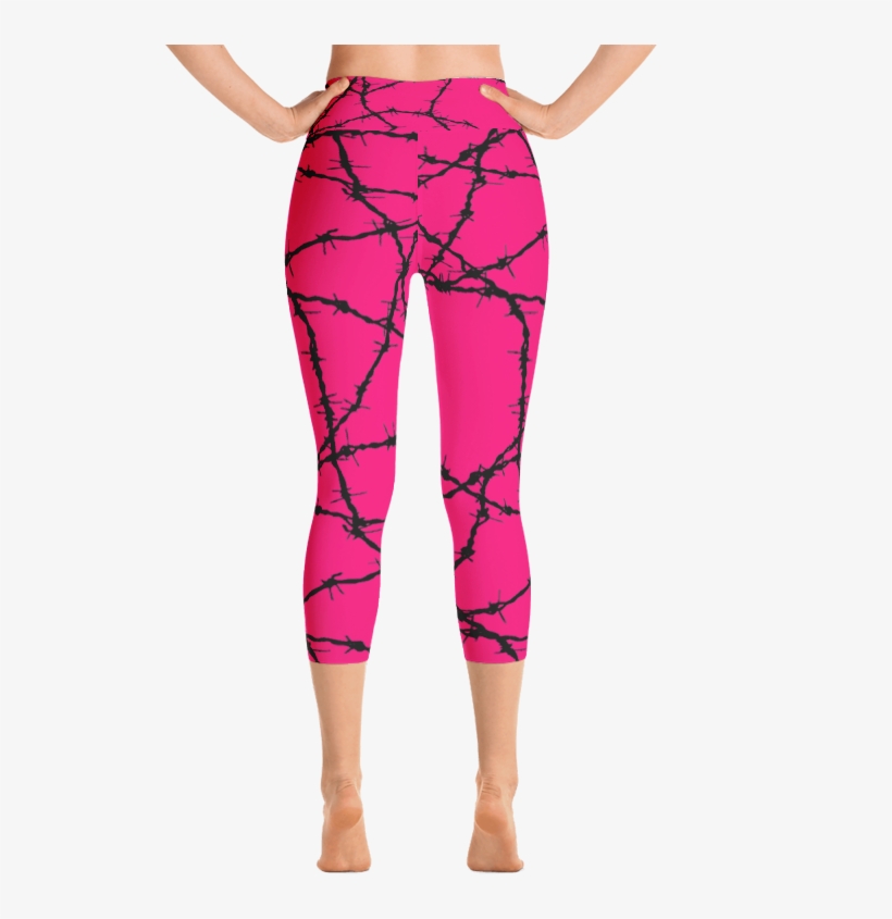 Mockup Pink Barb Wire Leggings Back - Yoga Pants, transparent png