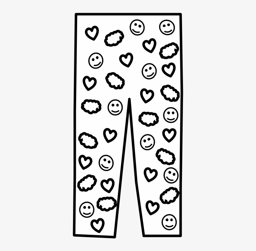 Leggings, Emojis, Hearts, Clouds, Black And White, - Pattern, transparent png