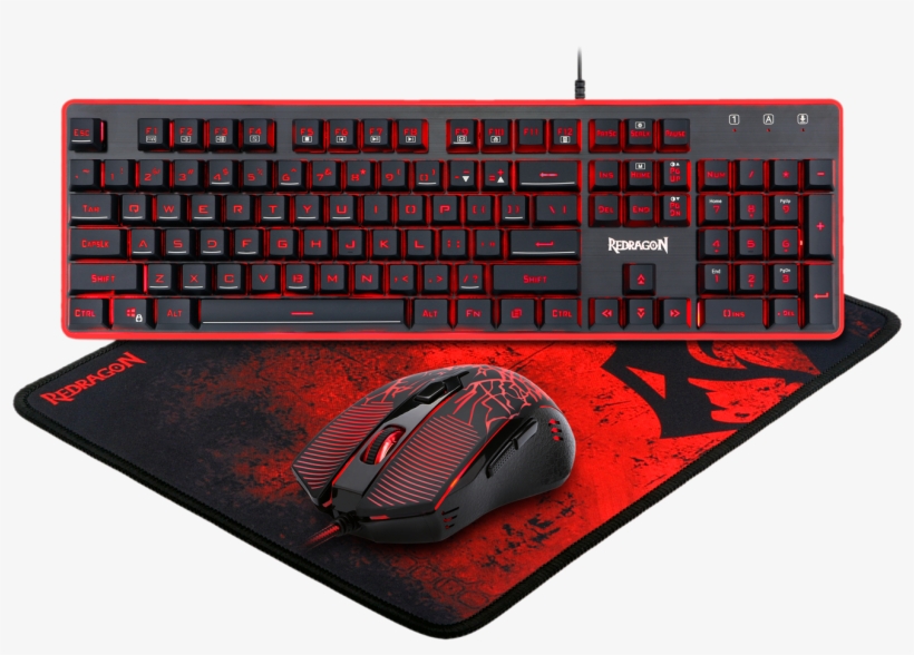 Redragon S107 Gaming Keyboard, Mouse, Mouse Pad, Mechanical - Redragon Keyboard And Mouse Combo, transparent png