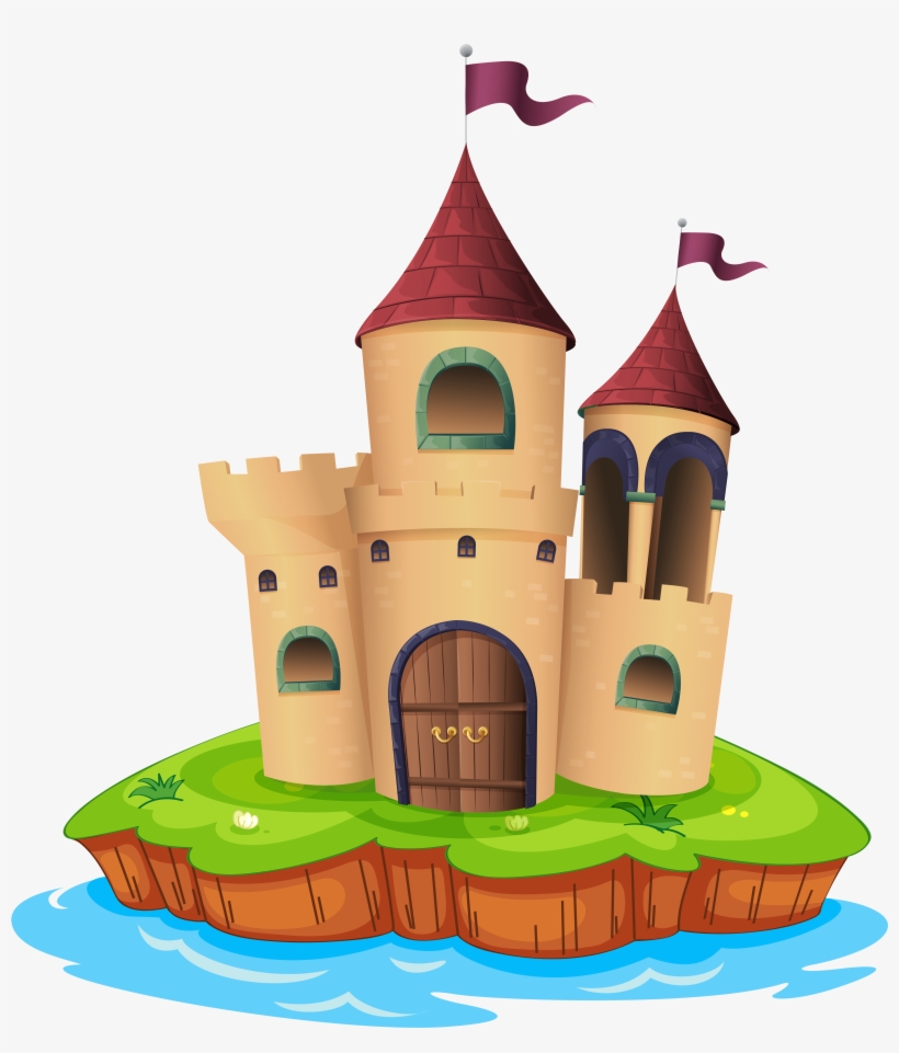 Transparent Castle And Water Png Picture - Castle On An Island Cartoon, transparent png