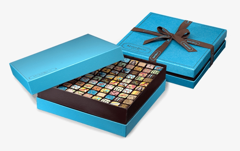 100-piece Signature Mariebelle Ganache Blue Box - New York City, transparent png