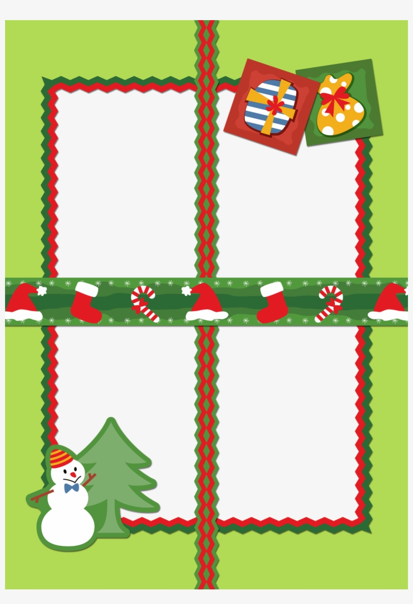 Xmas84 - Marcos Para 4 Fotos De Navidad, transparent png