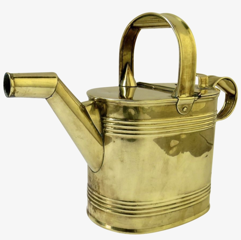 English Brass Hot Water Watering Can C1895 - Teapot, transparent png