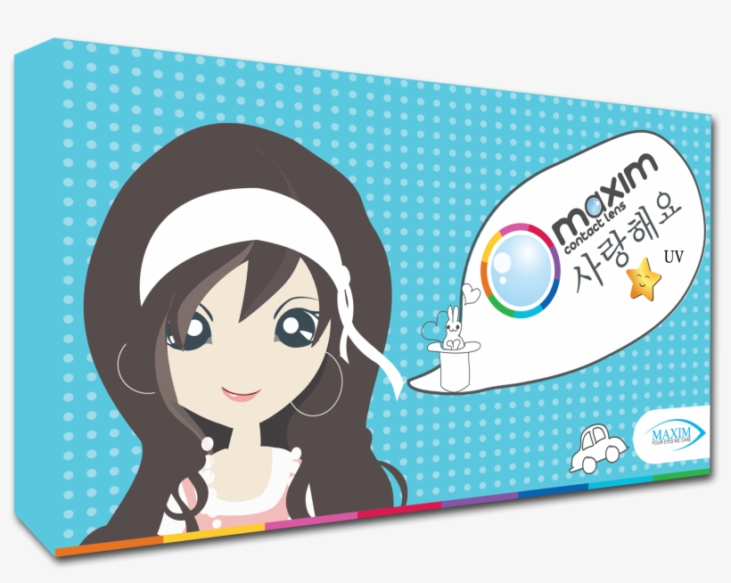 Maxim Colors Big Eyes Blue Box - Maxim Contact Lens, transparent png