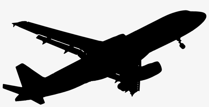 Airplane Silhouette - Wide-body Aircraft, transparent png