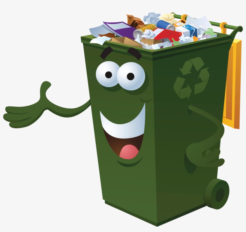 Graphic Freeuse Stock Waste Container Recycling Bin - Green Wheelie Bin Full, transparent png