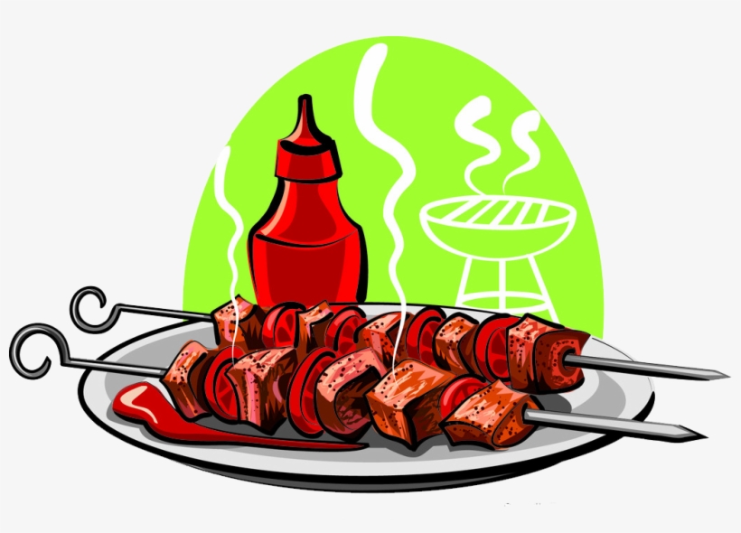 Jpg Royalty Free Barbecue Kebab Grilling Meat Hand - Шашлык Нарисовать, transparent png