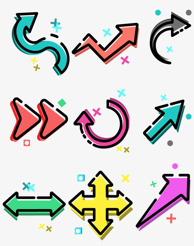 Mbe Cartoon Cute Poster Element Arrow Png And Vector, transparent png