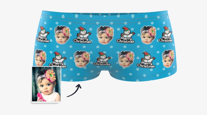 Custom Kids Christmas Snowman Face Boxer - Underpants, transparent png