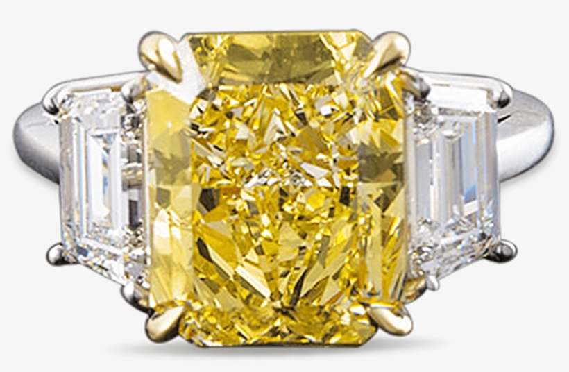 Fancy Yellow Diamond Ring, - Diamond Cut, transparent png