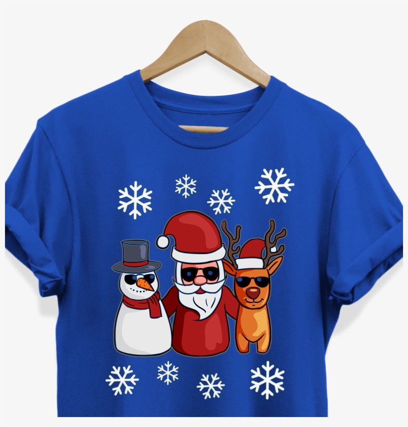 Snowman Santa Reindeer Tee Shirt For Men Women Boys - Snowjs, transparent png