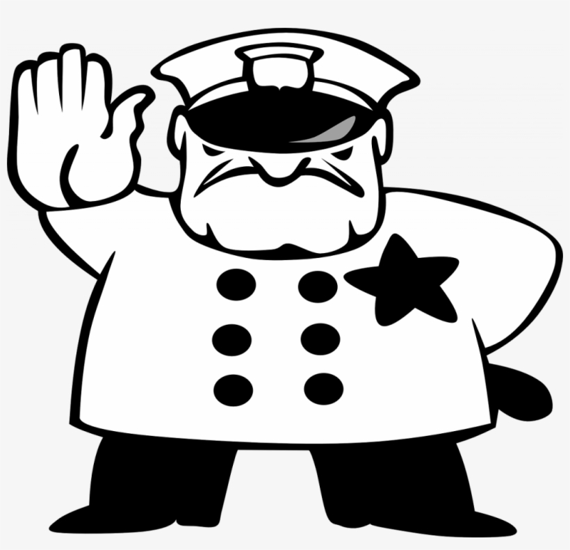 Free Library Huge Collection Of Police Hat Drawing - Policeman Clipart Black And White, transparent png