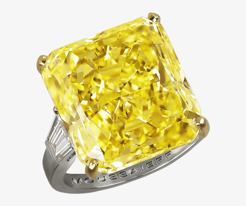 Fancy Vivid Yellow Diamond Ring - Moussaieff Yellow Diamond, transparent png