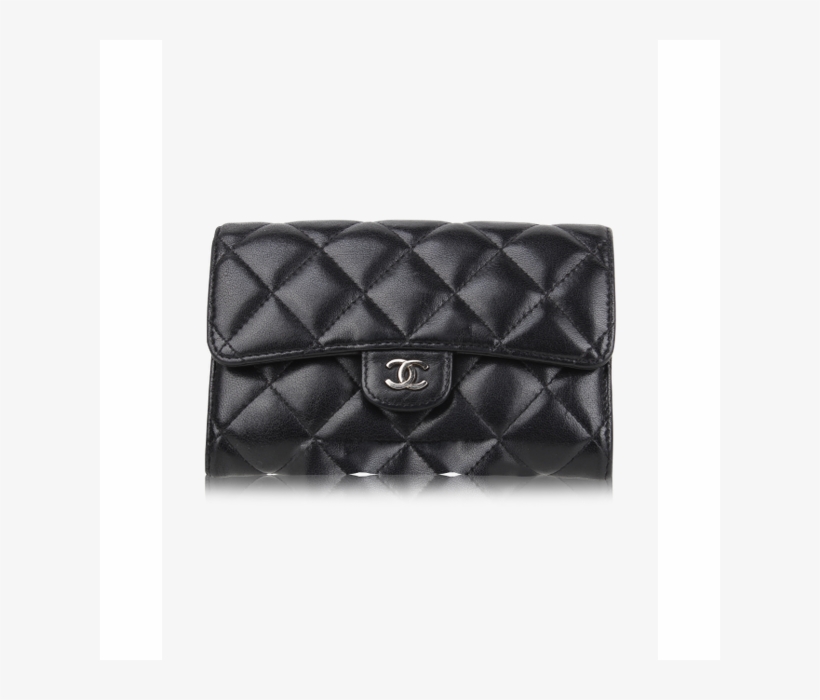 Chanel Black Leather Wallet - Wallet, transparent png