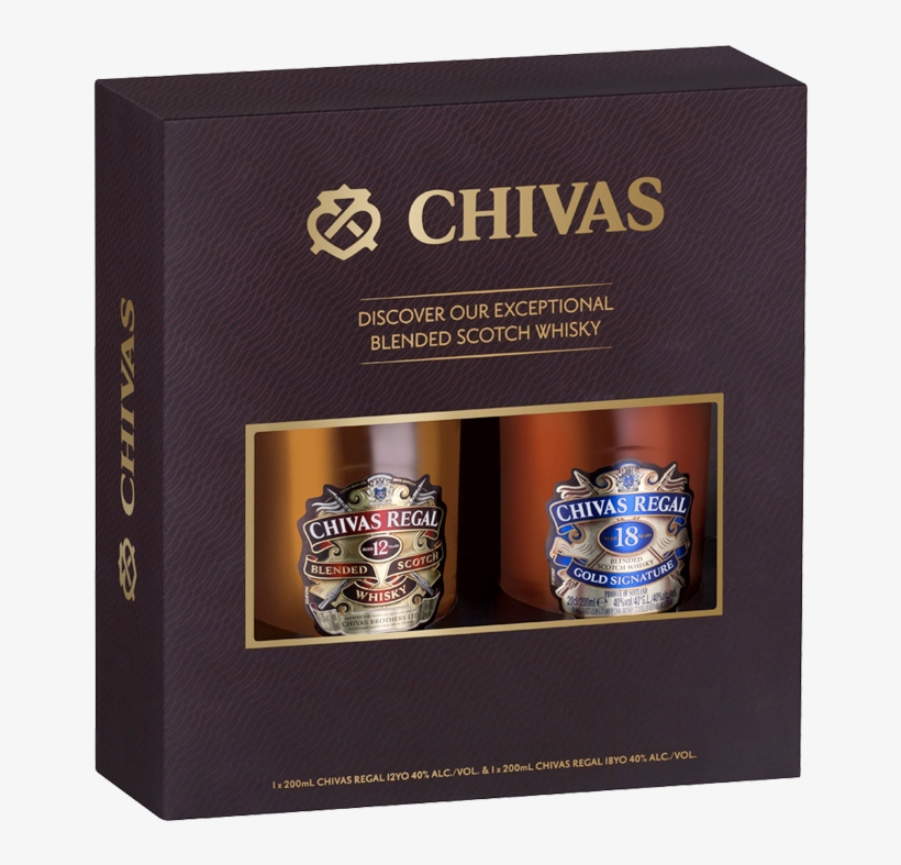 Chivas Regal 12 Year Old And 18 Year Old 200ml Gift - Chivas Regal, transparent png