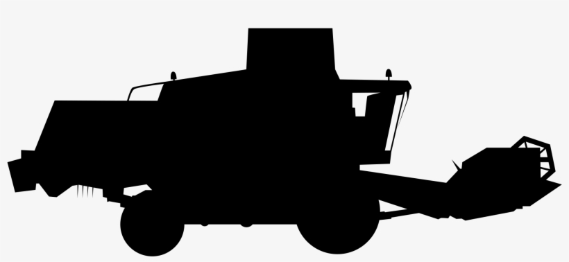 File Combine Harvester Black Silhouette Png Carriage - Combine Svg, transparent png