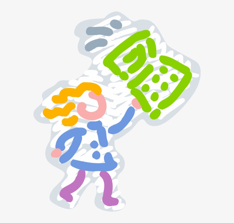 Vector Illustration Of Student Carries Laptop Notebook, transparent png