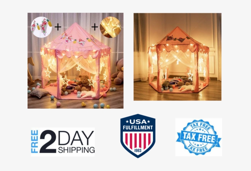 Big Pink Girls Princess Castle Tent With Large Star - Game, transparent png