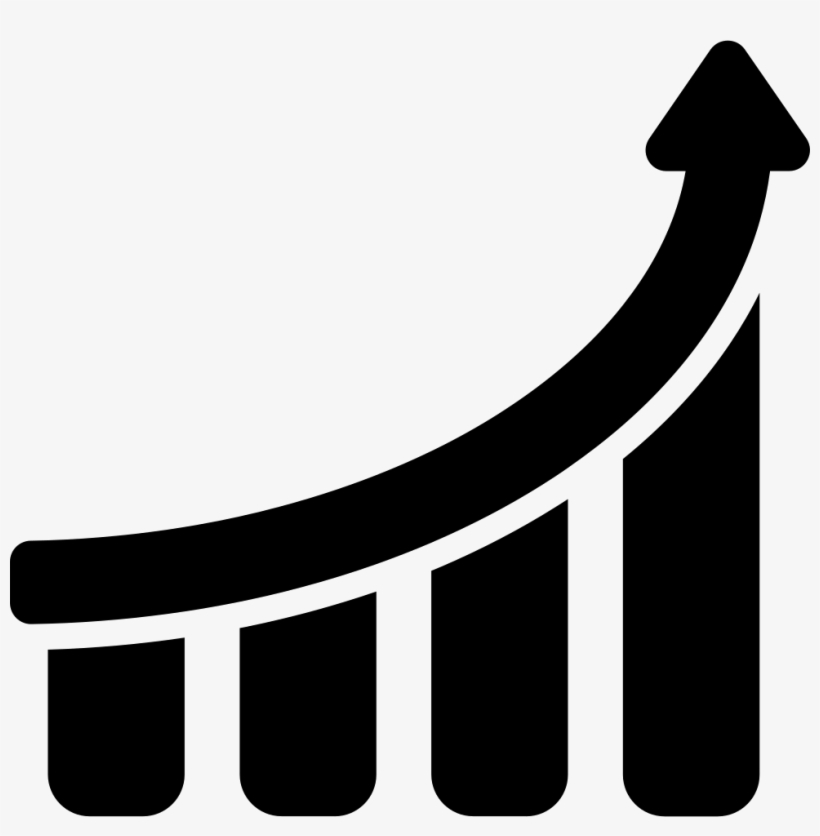 Finances Stats Bars Graphic With Up Arrow - White Up Arrow Logo, transparent png