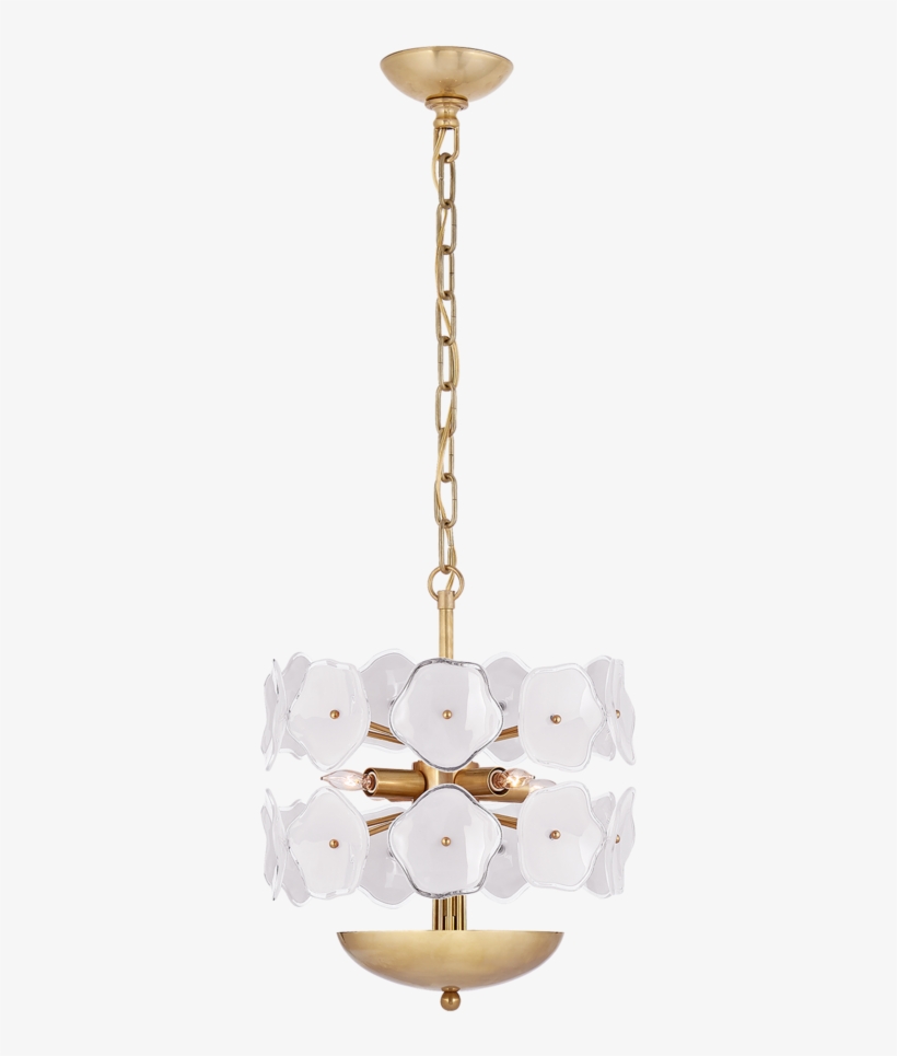 Leighton Small Chandelier In Soft Brass With Cream - Chandelier, transparent png
